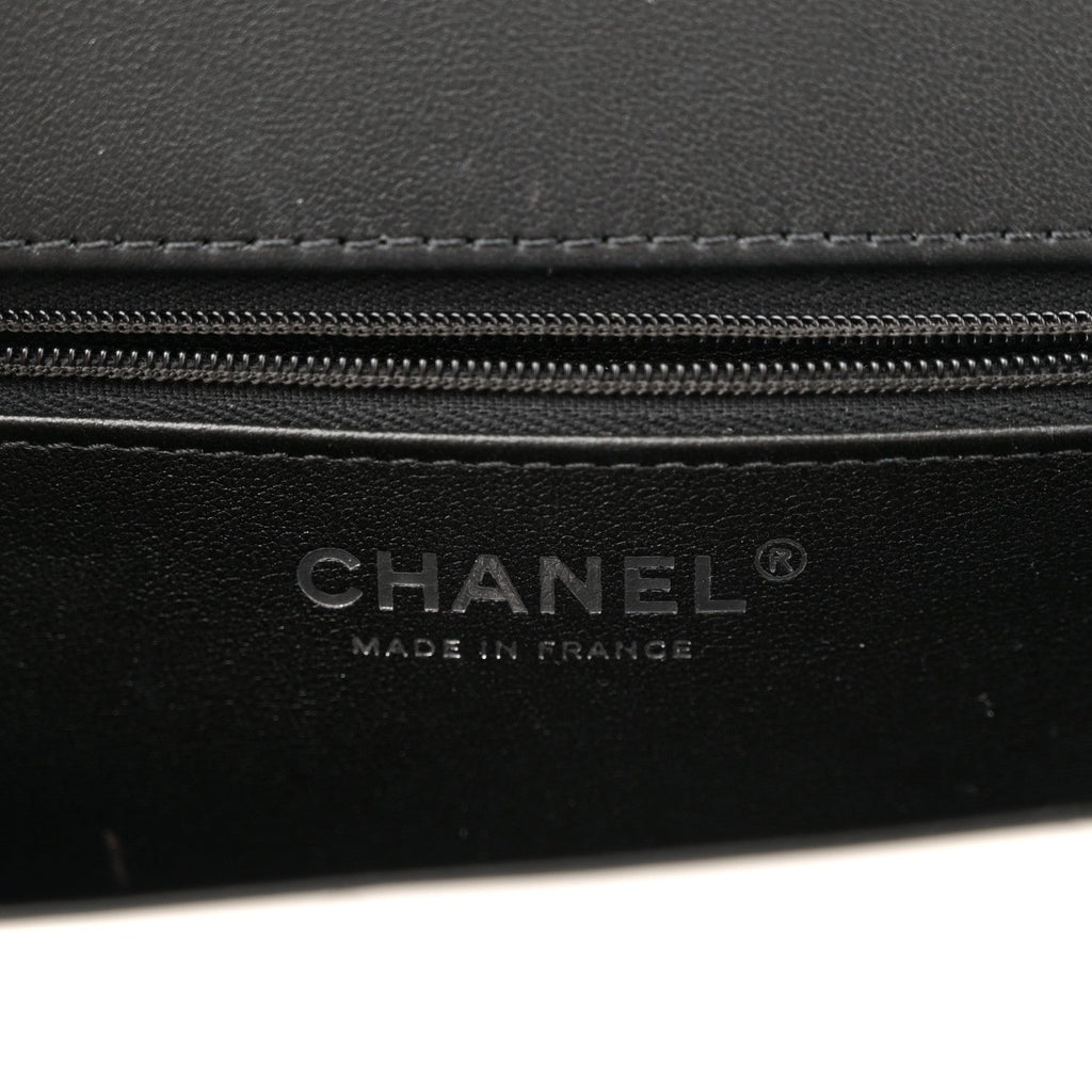Lambskin Calfskin Mini Chocolate Bar Flap Bag White Black