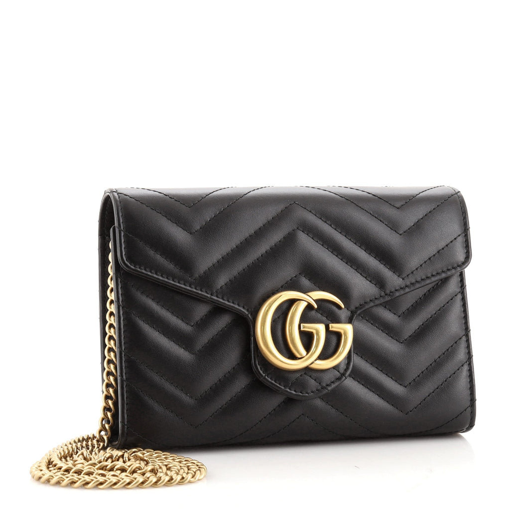 GG Marmont Chain Wallet Matelasse Leather Mini