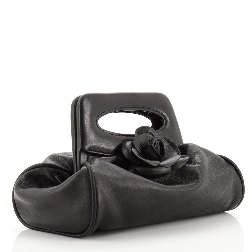 Vintage Camellia Frame Clutch Leather