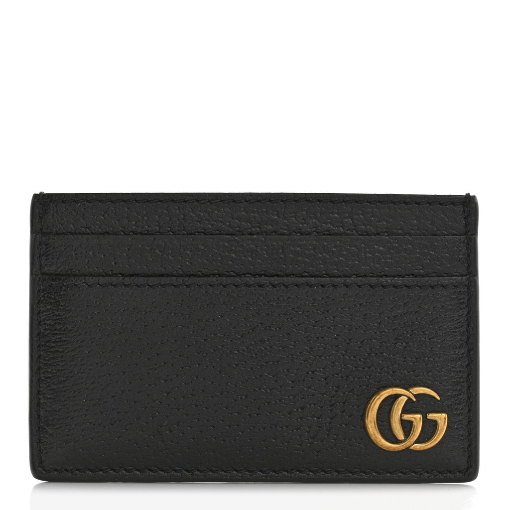 Calfskin Boar Effect GG Marmont  Holder Black