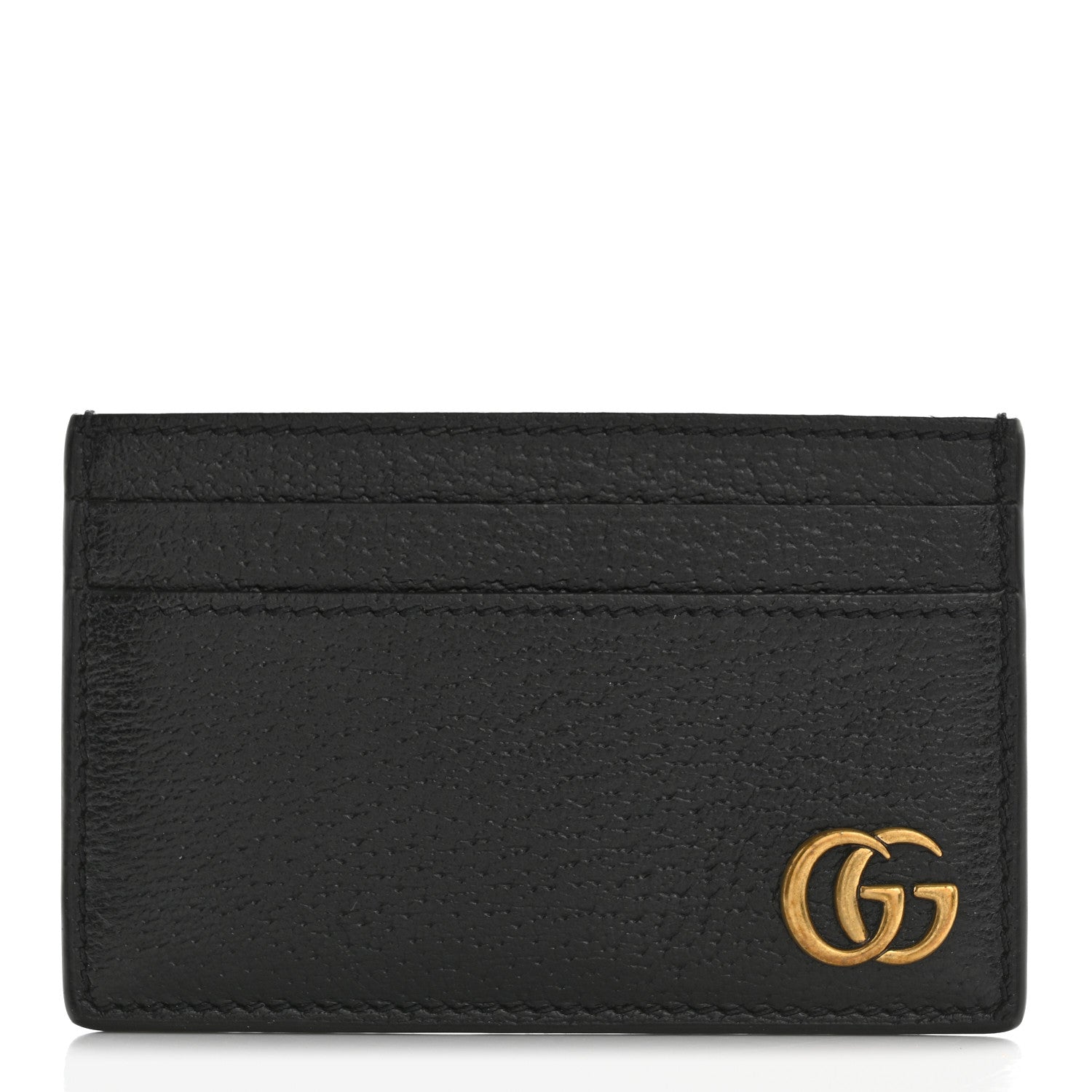 Calfskin Boar Effect GG Marmont  Holder Black