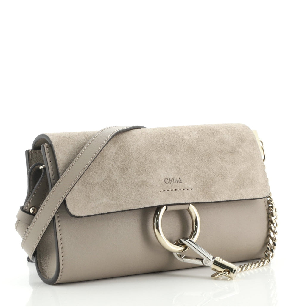 Faye Shoulder Bag Leather and Suede Mini