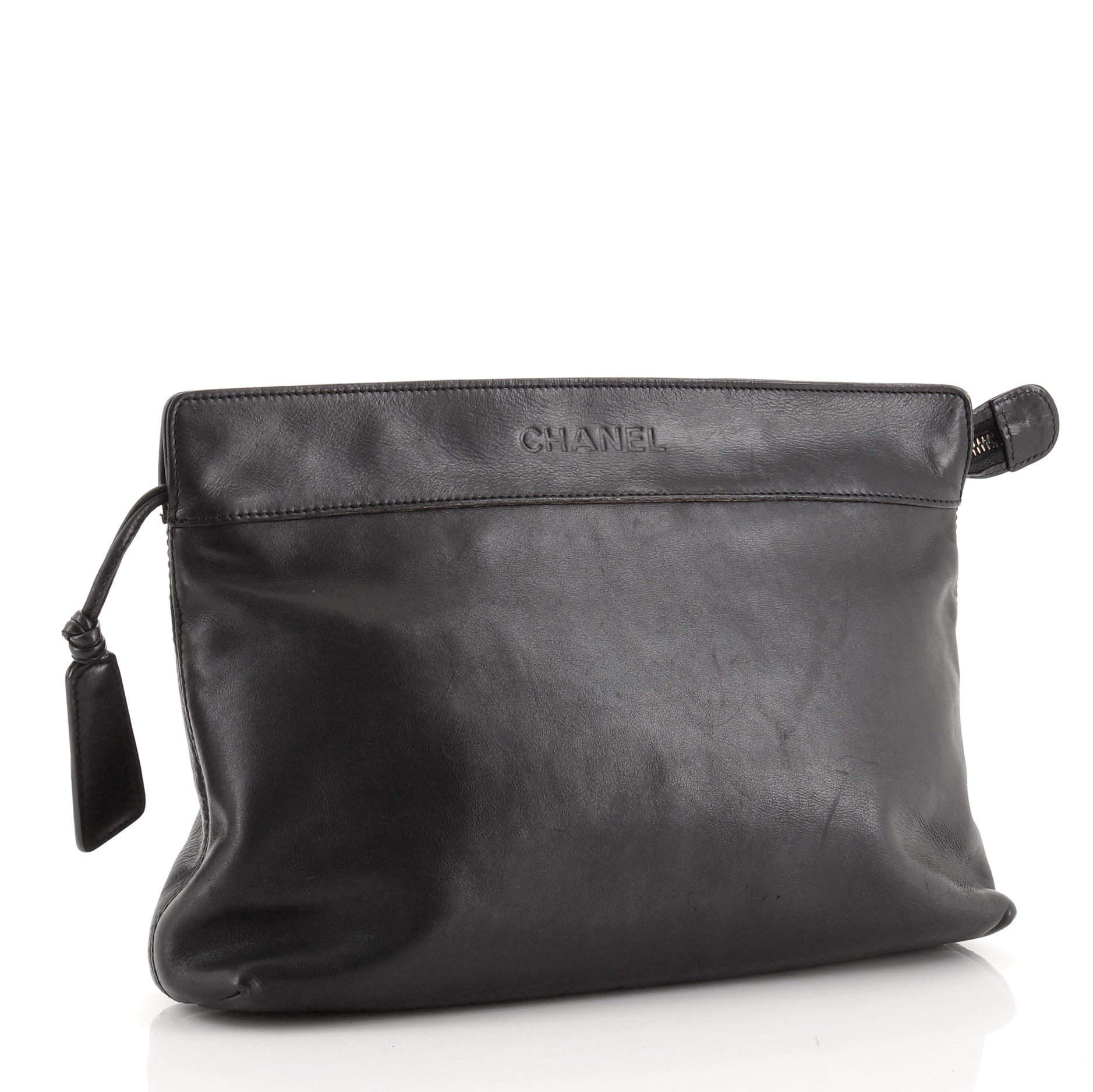 Vintage Logo Zip Clutch Lambskin Medium