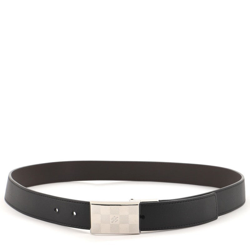 Damier Buckle Reversible Belt Leather Thin 95