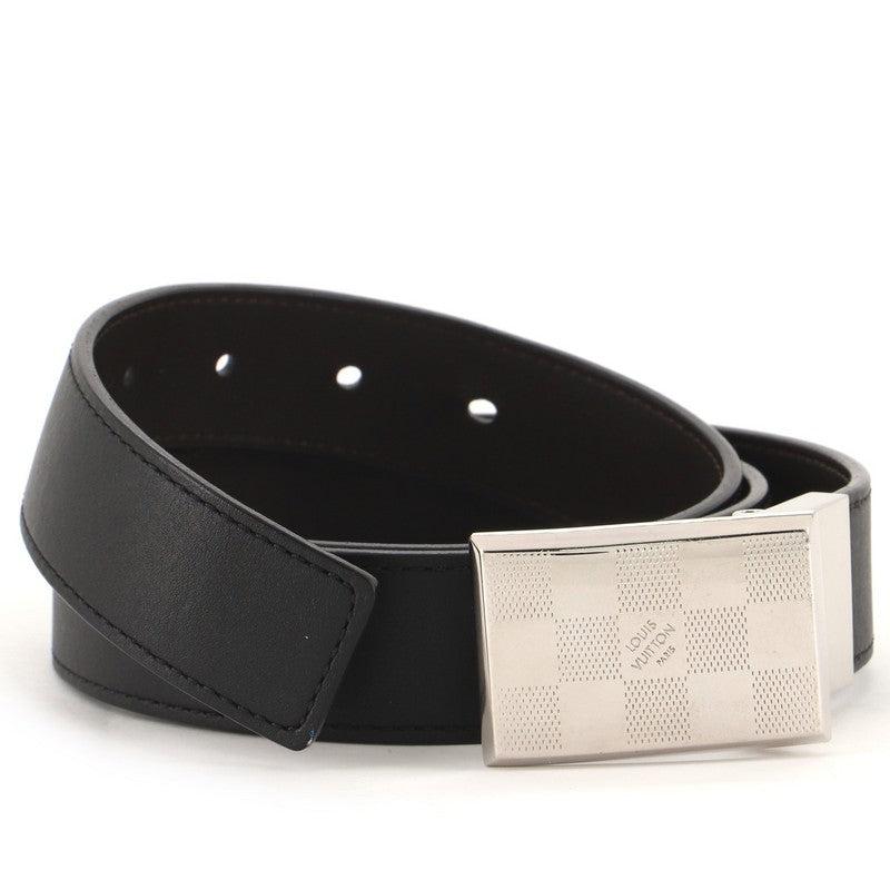 Damier Buckle Reversible Belt Leather Thin 95