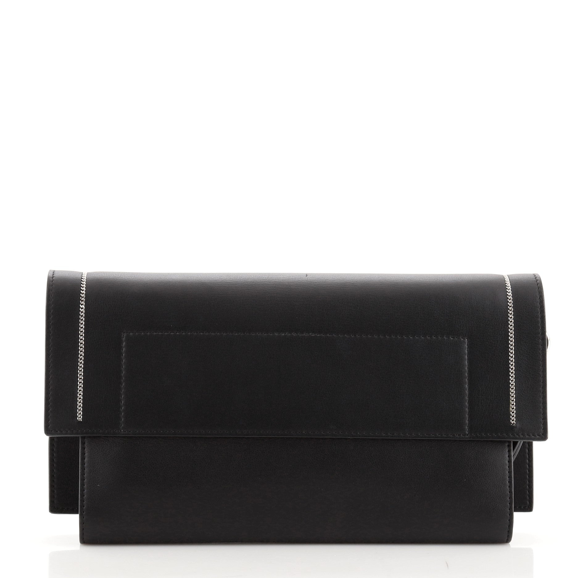 Shark Wristlet Clutch Leather with Chain Detail