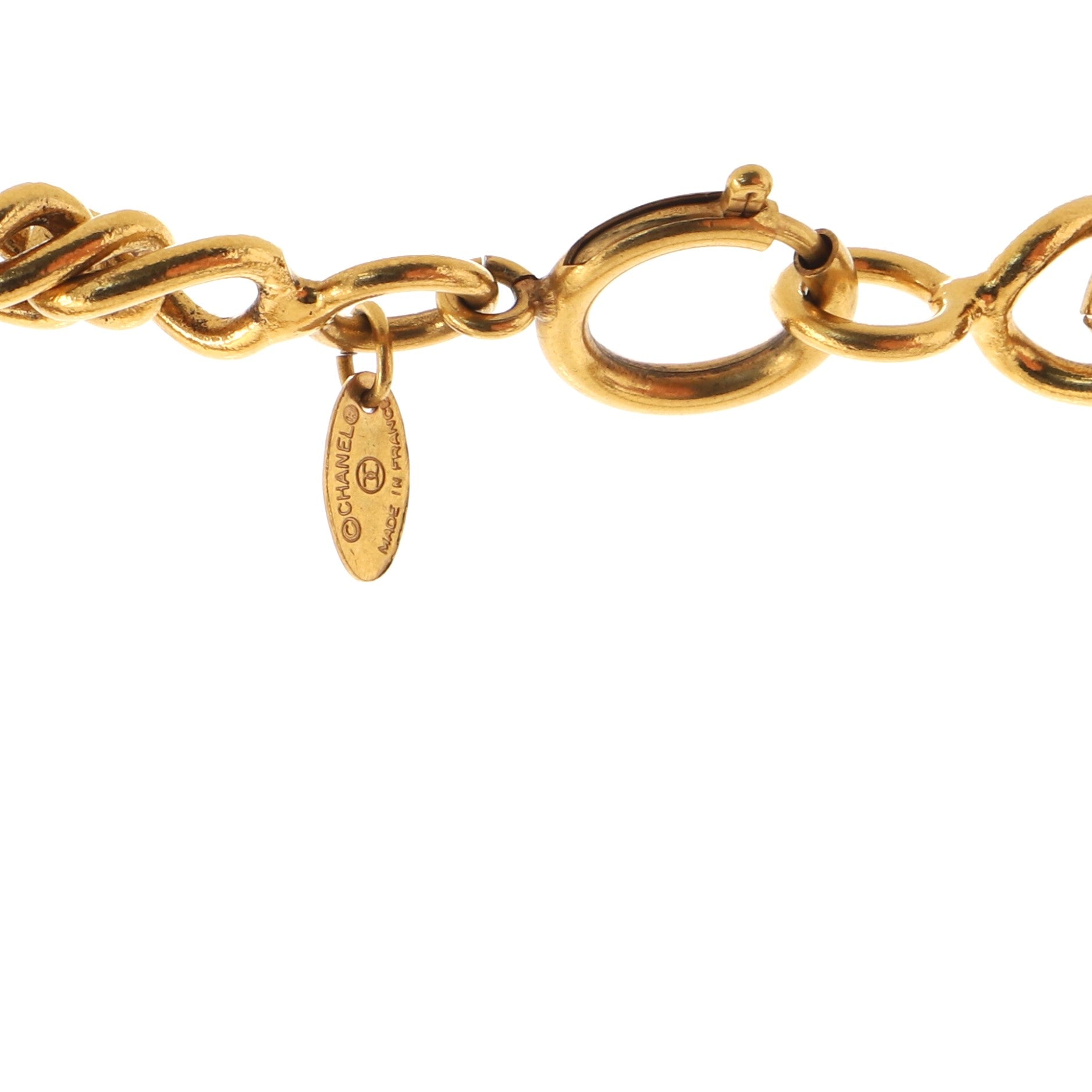 Vintage CC Round Choker Necklace Metal