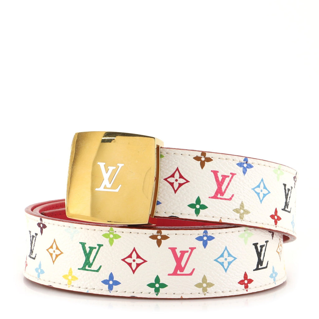 LV Cut Reversible Belt Monogram Multicolor and Leather Medium 85