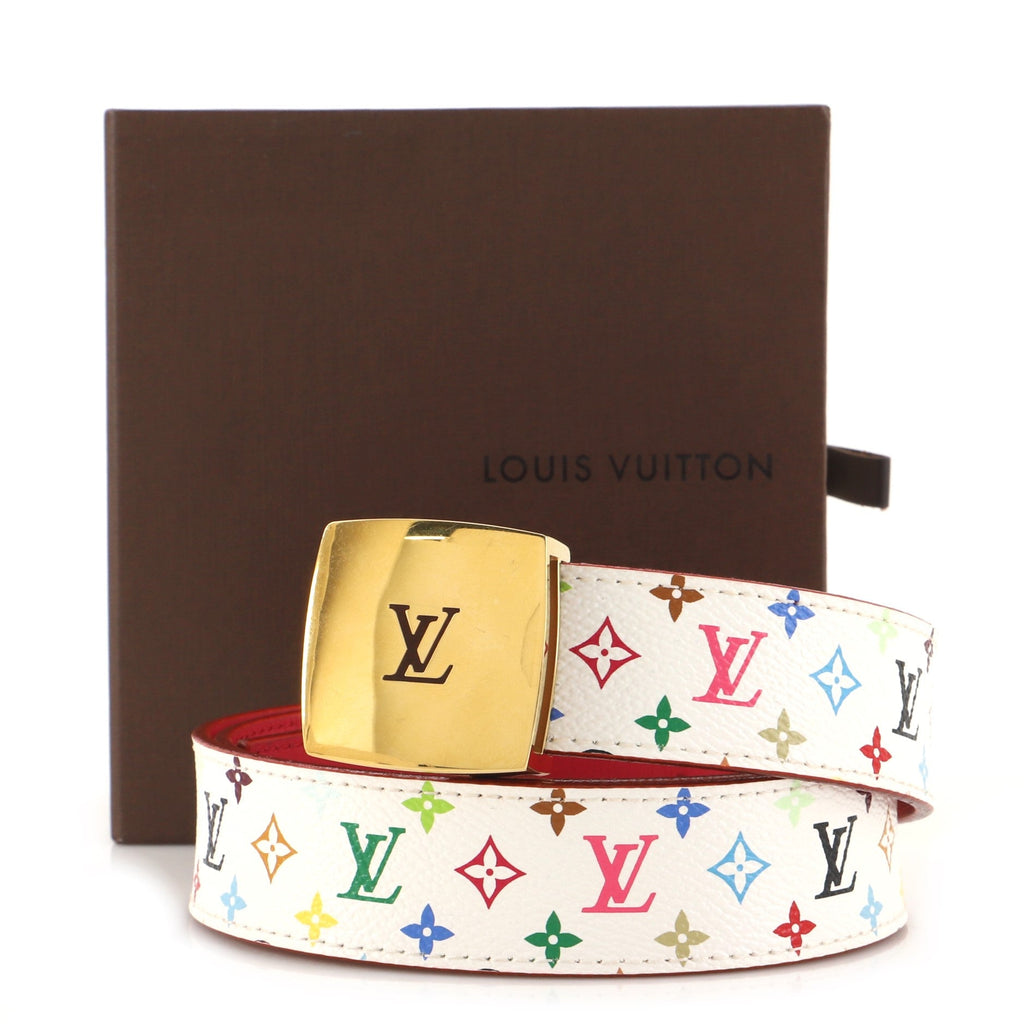 LV Cut Reversible Belt Monogram Multicolor and Leather Medium 85