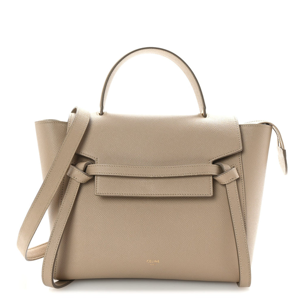 Grained Calfskin Micro Belt Bag Light Taupe