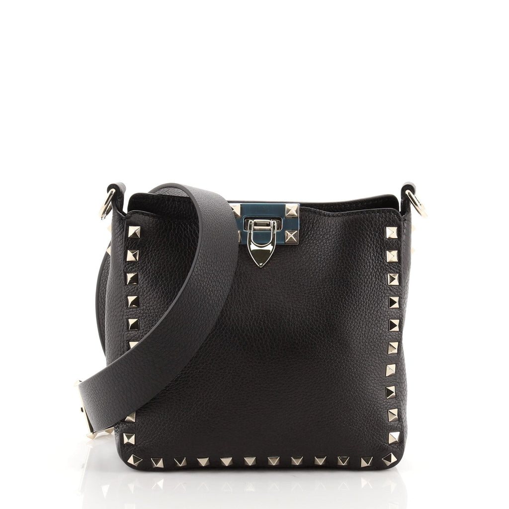 Rockstud Flip Lock Messenger Bag Leather Mini