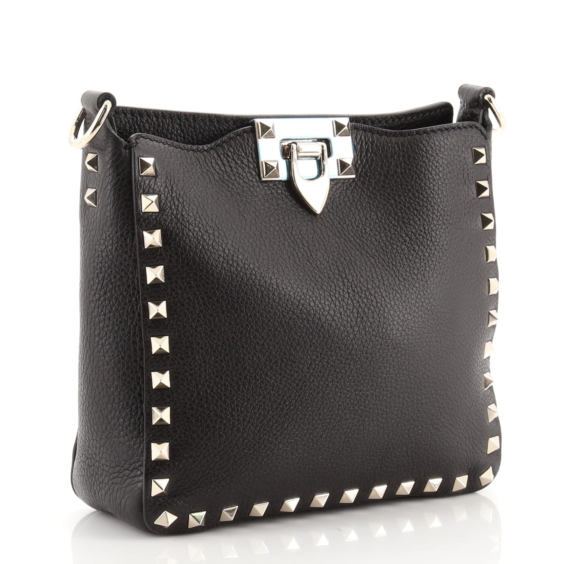Rockstud Flip Lock Messenger Bag Leather Mini
