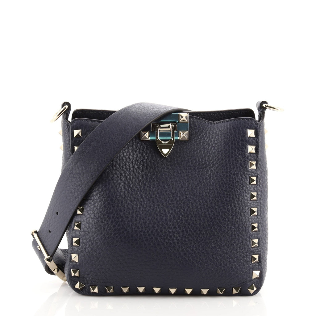 Rockstud Flip Lock Messenger Bag Leather Mini