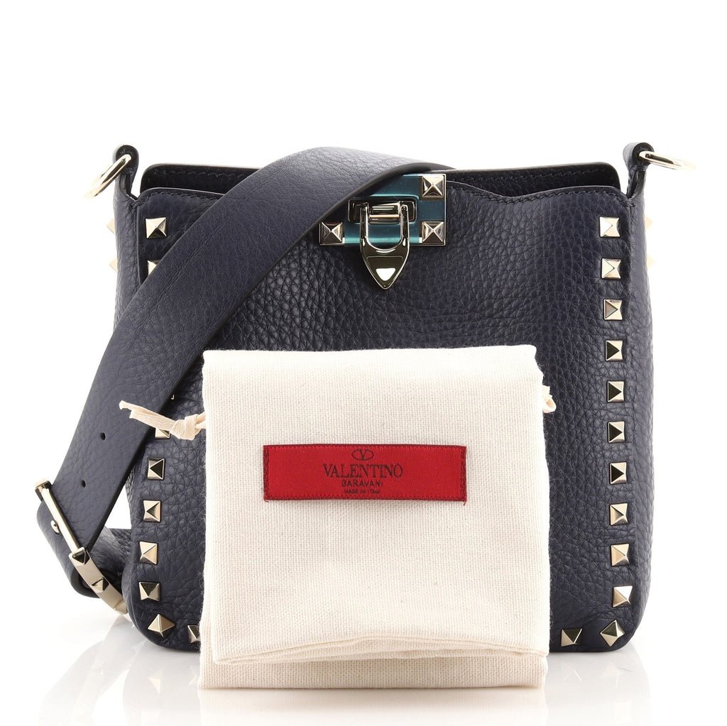 Rockstud Flip Lock Messenger Bag Leather Mini