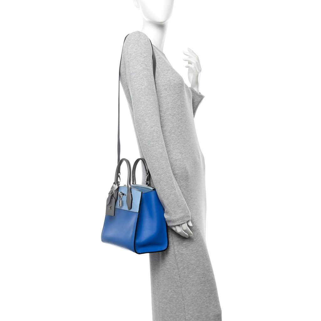 Calfskin City Steamer PM Silver Blue