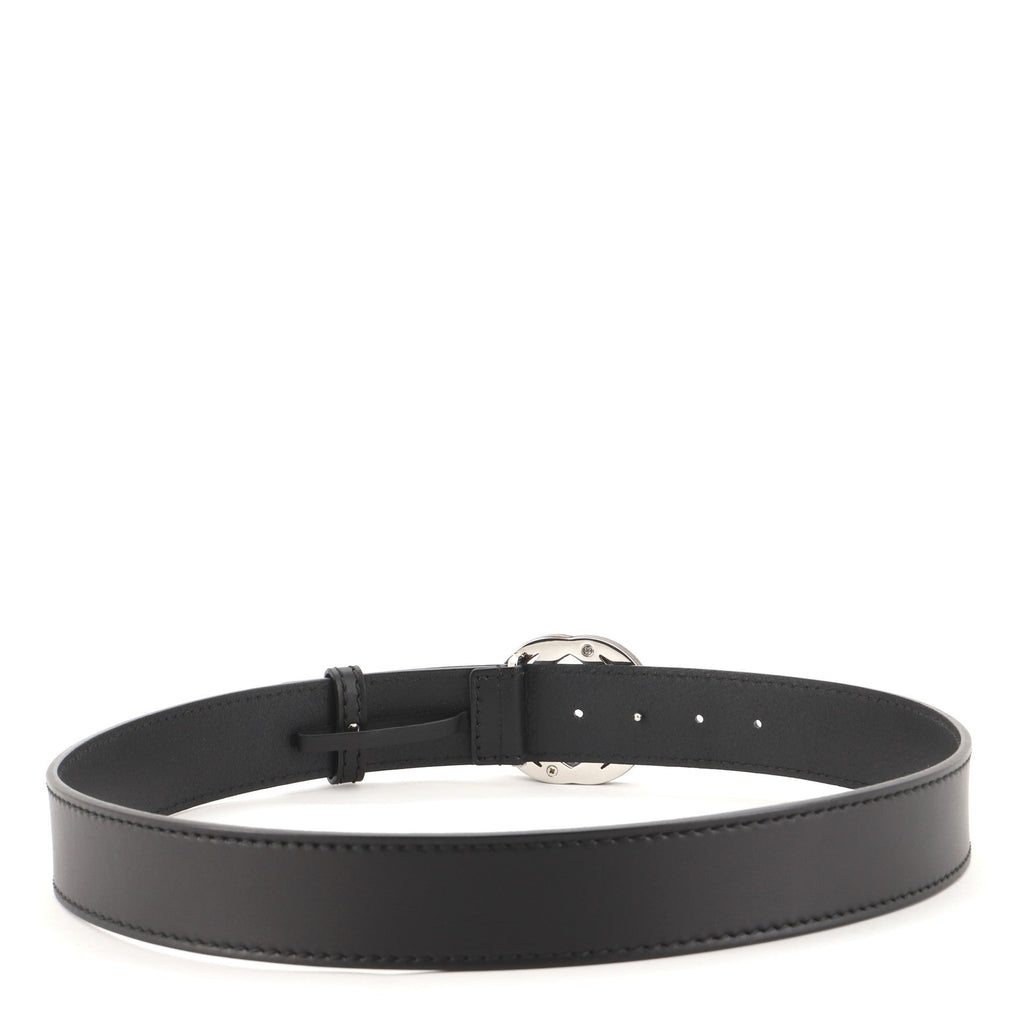 Interlocking G Belt Leather with Wood Buckle Wide 95