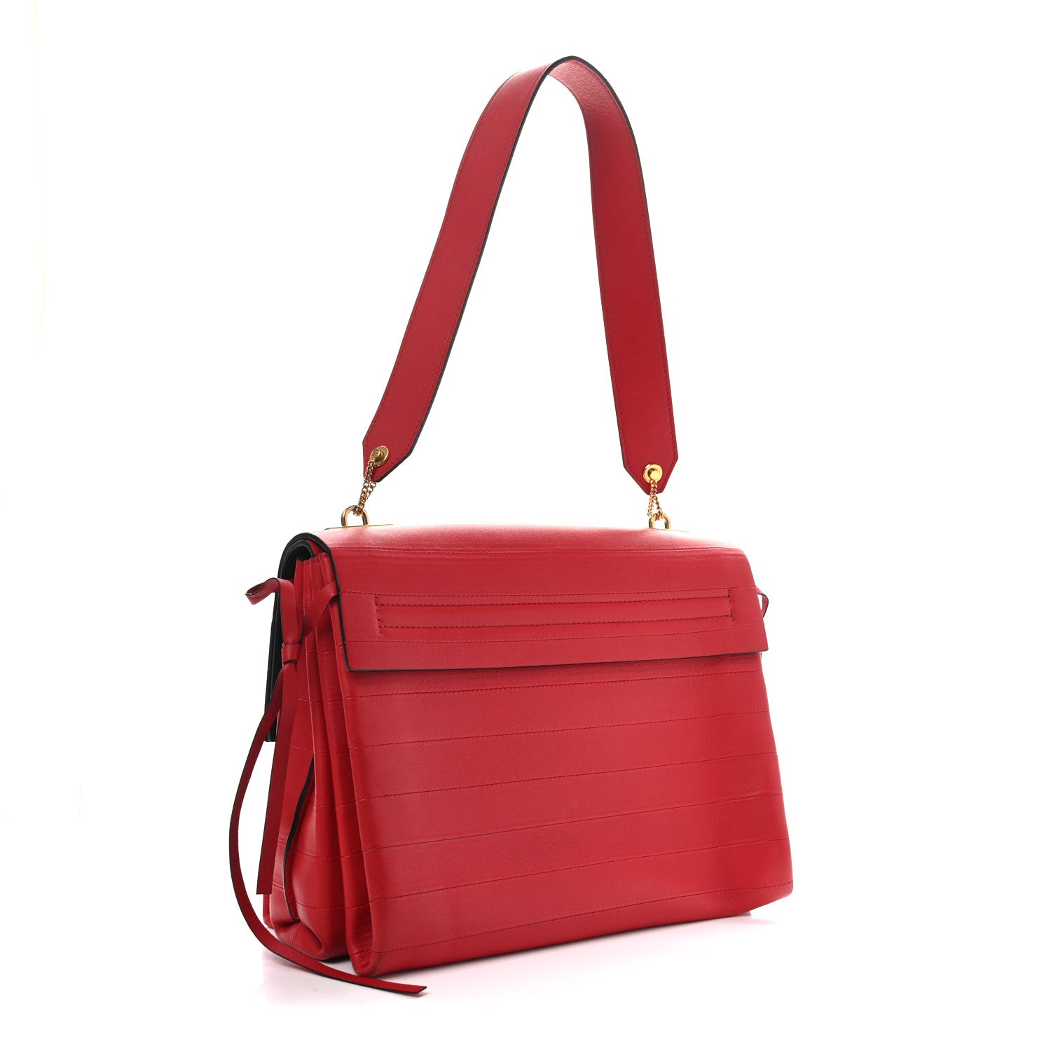 Calfskin Medium Vring Shoulder Bag Rouge