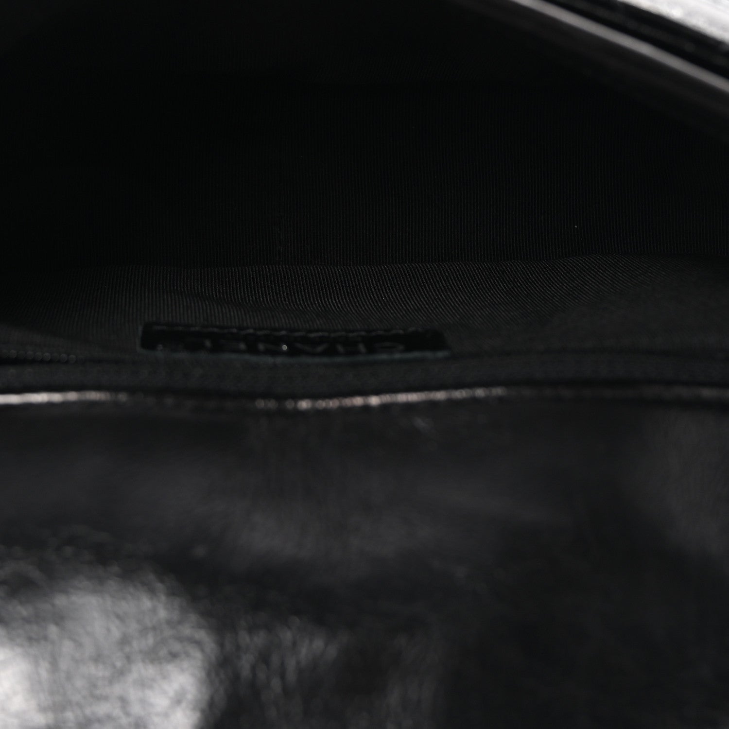 Shiny Goatskin Quilted Medium Flap Black