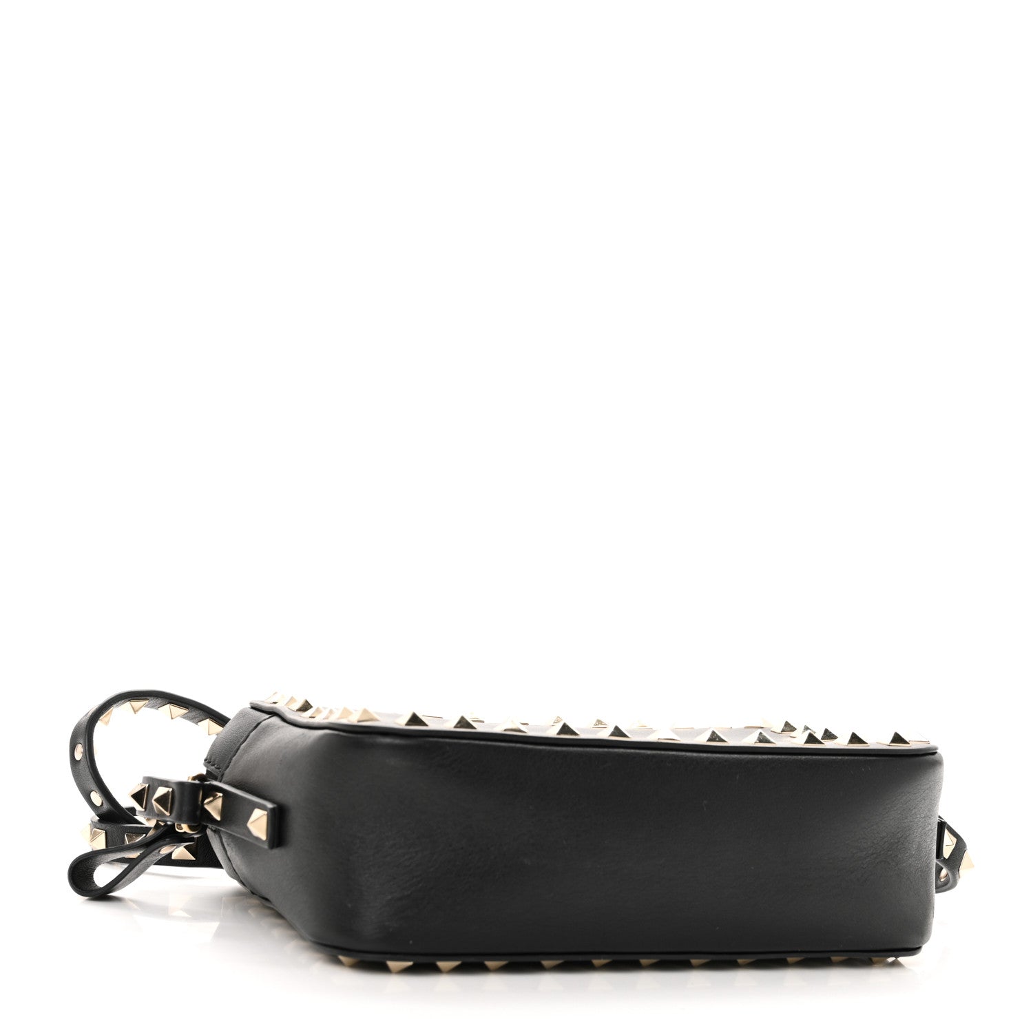 Calfskin Rockstud Camera Crossbody Bag Black