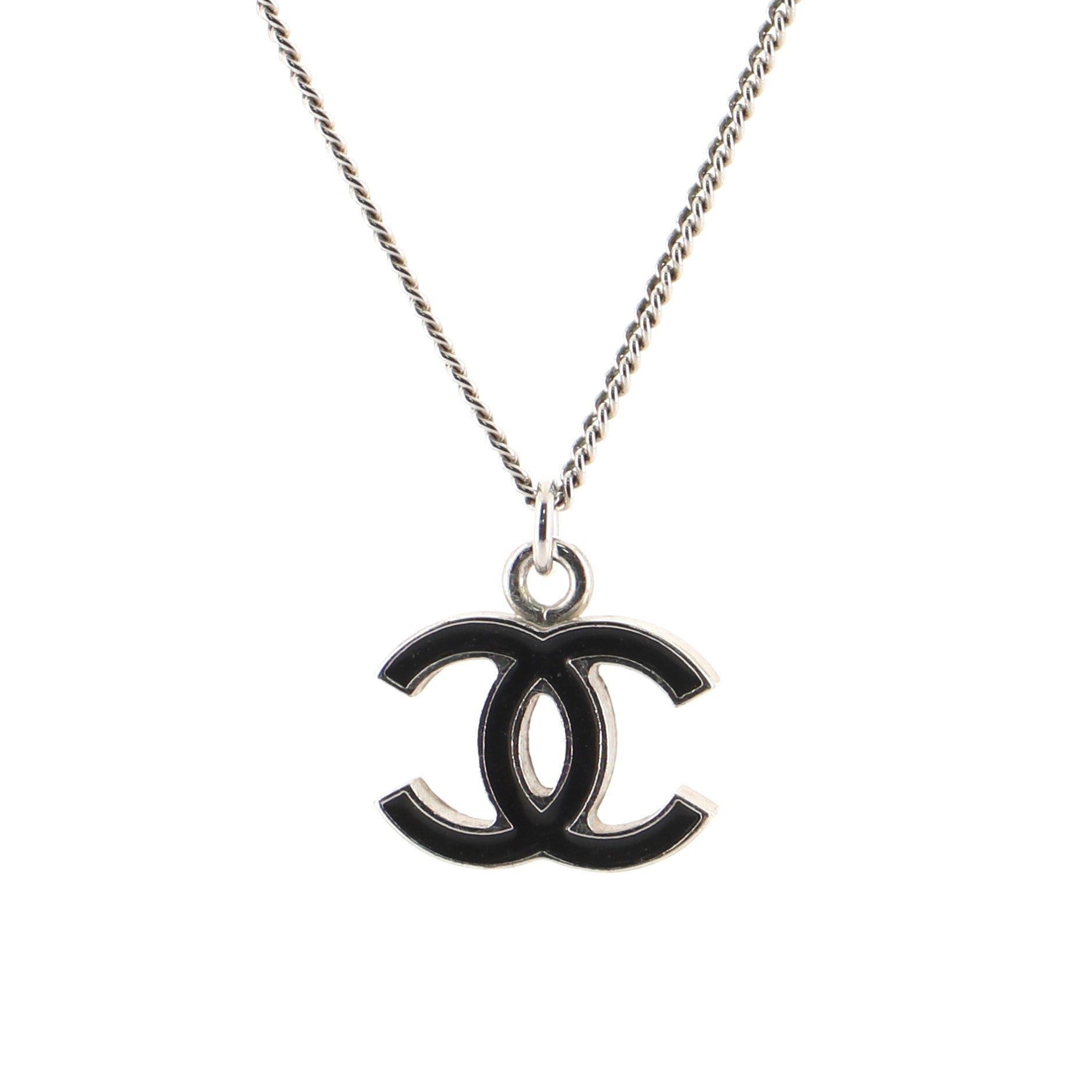 CC Pendant Necklace Metal with Enamel