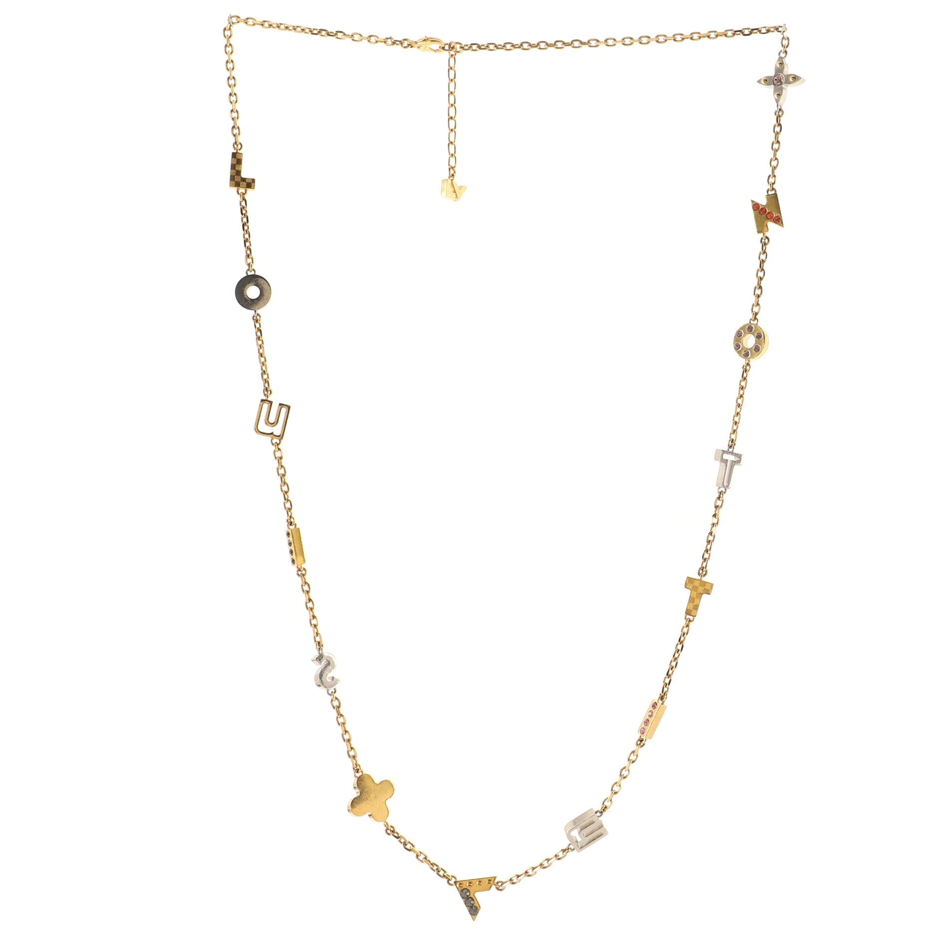 Love Letters Timeless Long Necklace Metal with Crystals