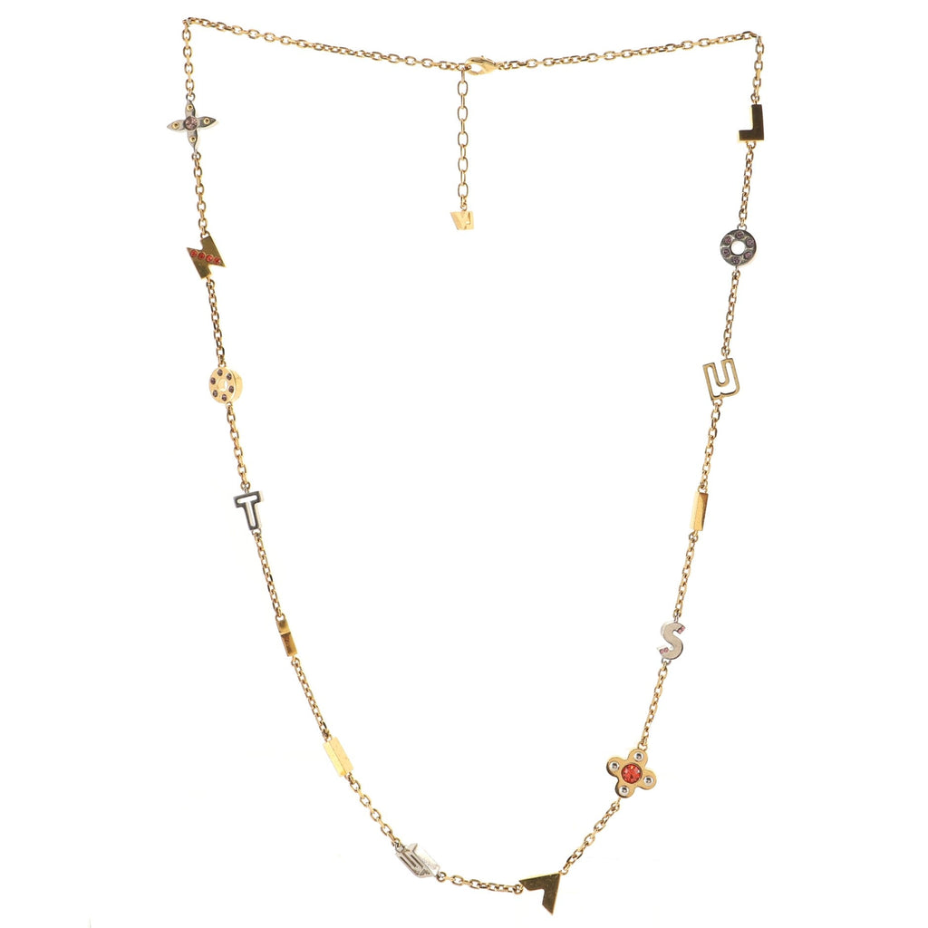 Love Letters Timeless Long Necklace Metal with Crystals