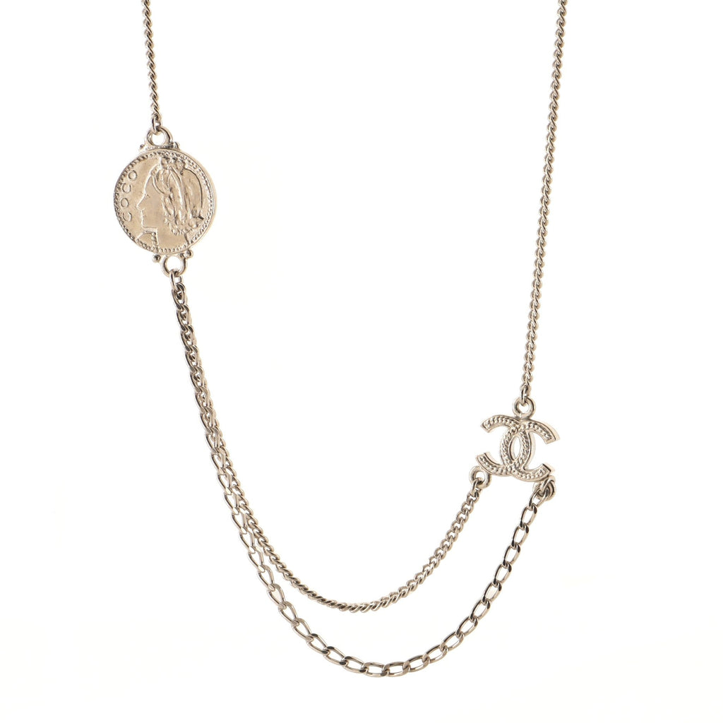 CC Medallion Necklace Metal