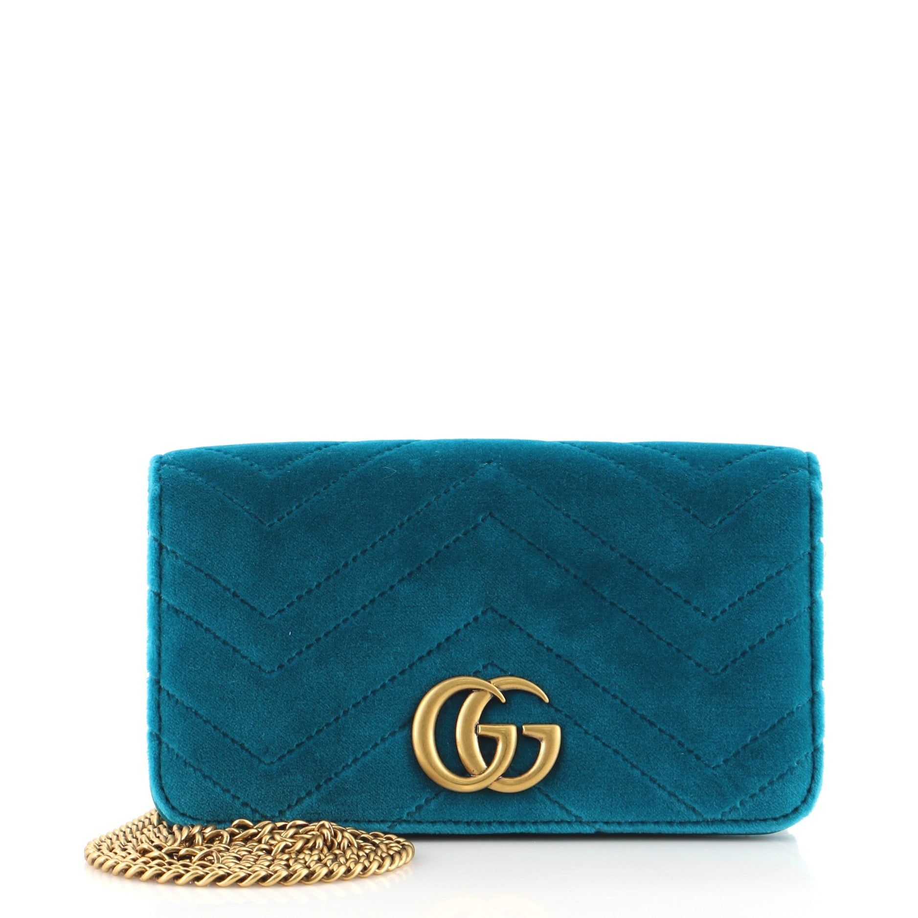 GG Marmont Chain Flap Bag Matelasse Velvet Mini