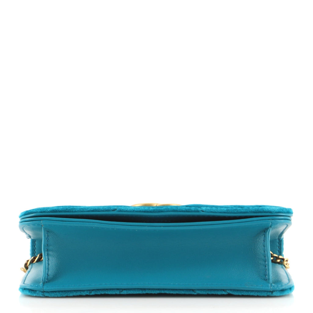 GG Marmont Chain Flap Bag Matelasse Velvet Mini