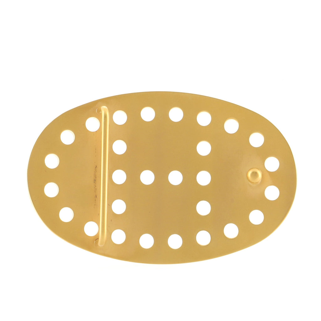 Evelyne Oval Belt Buckle Perforated Metal 5