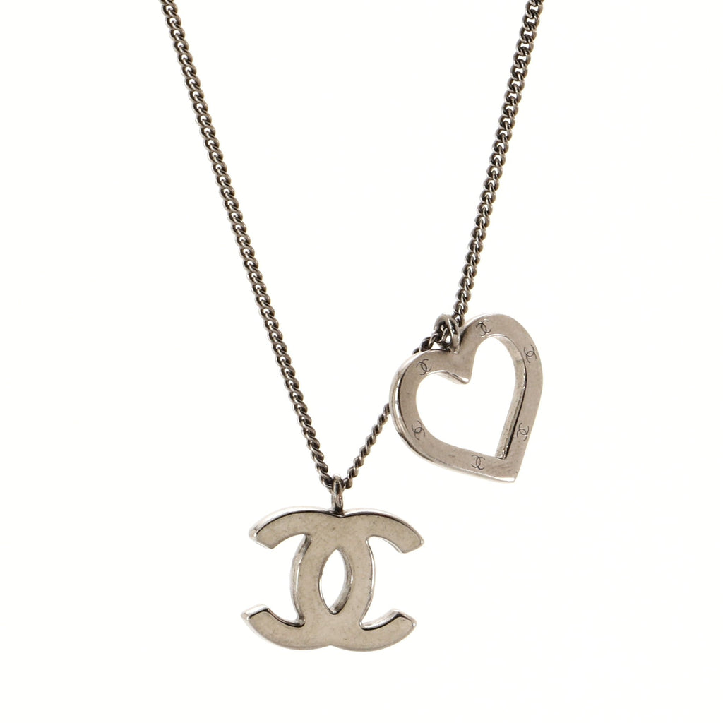 CC Open Heart Pendant Necklace Metal