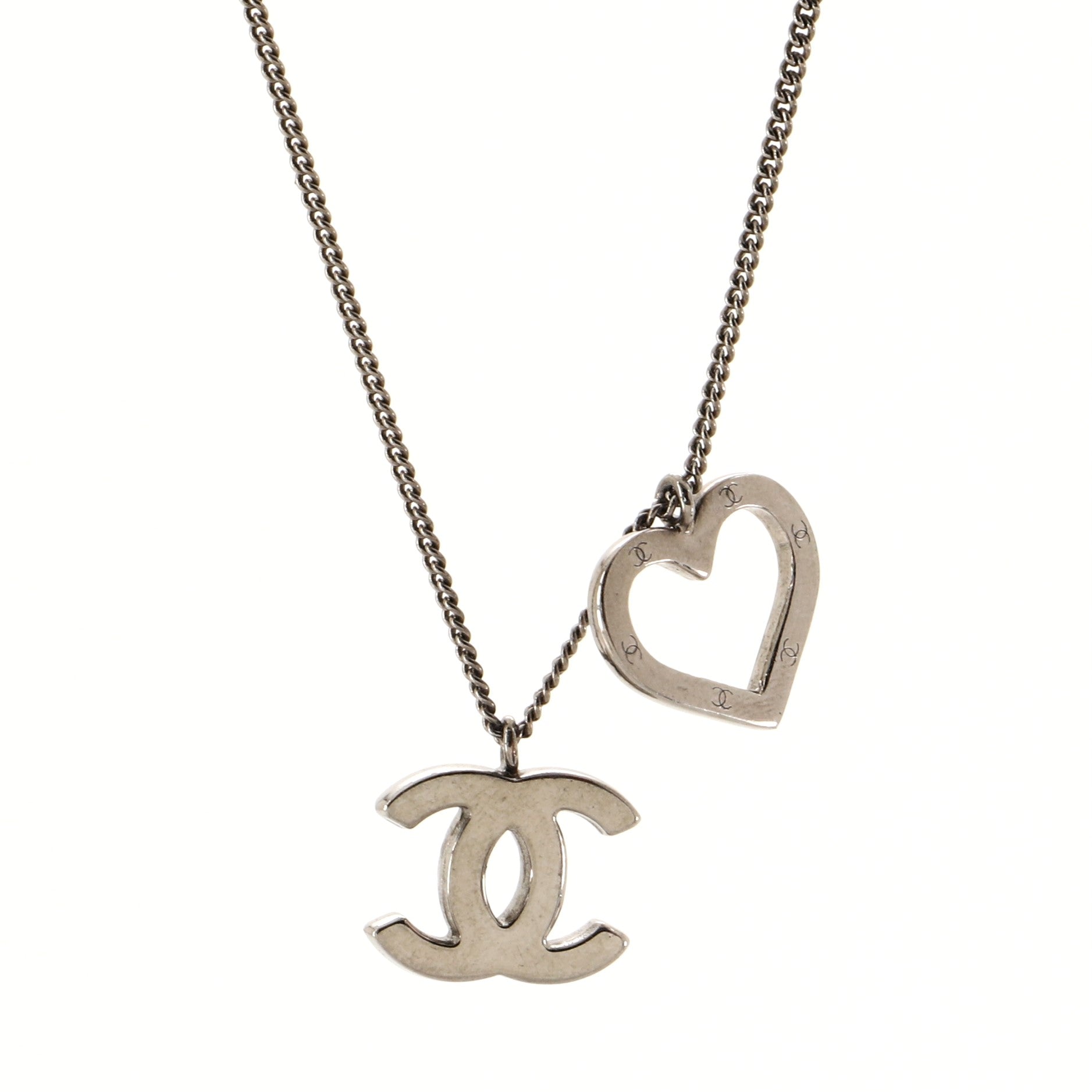 CC Open Heart Pendant Necklace Metal