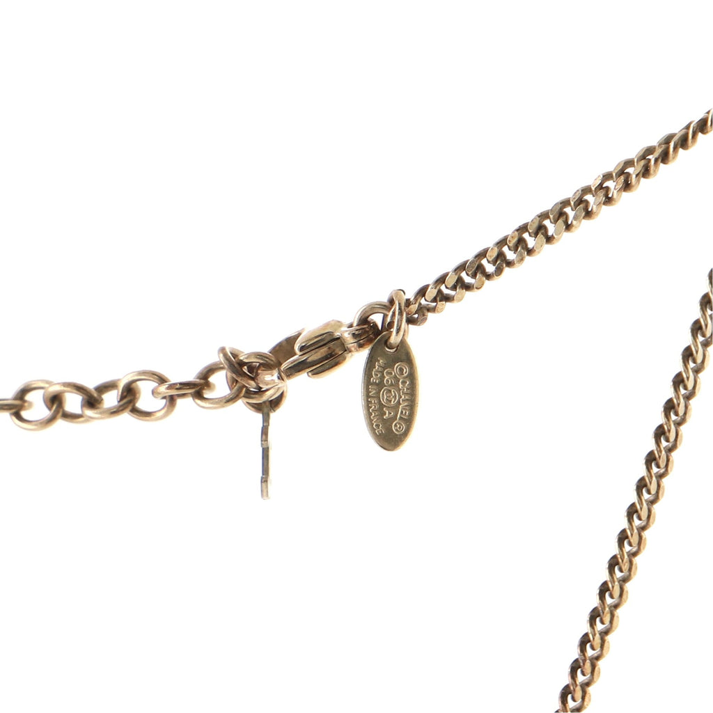 CC Square Pendant Necklace Metal and Striped Resin