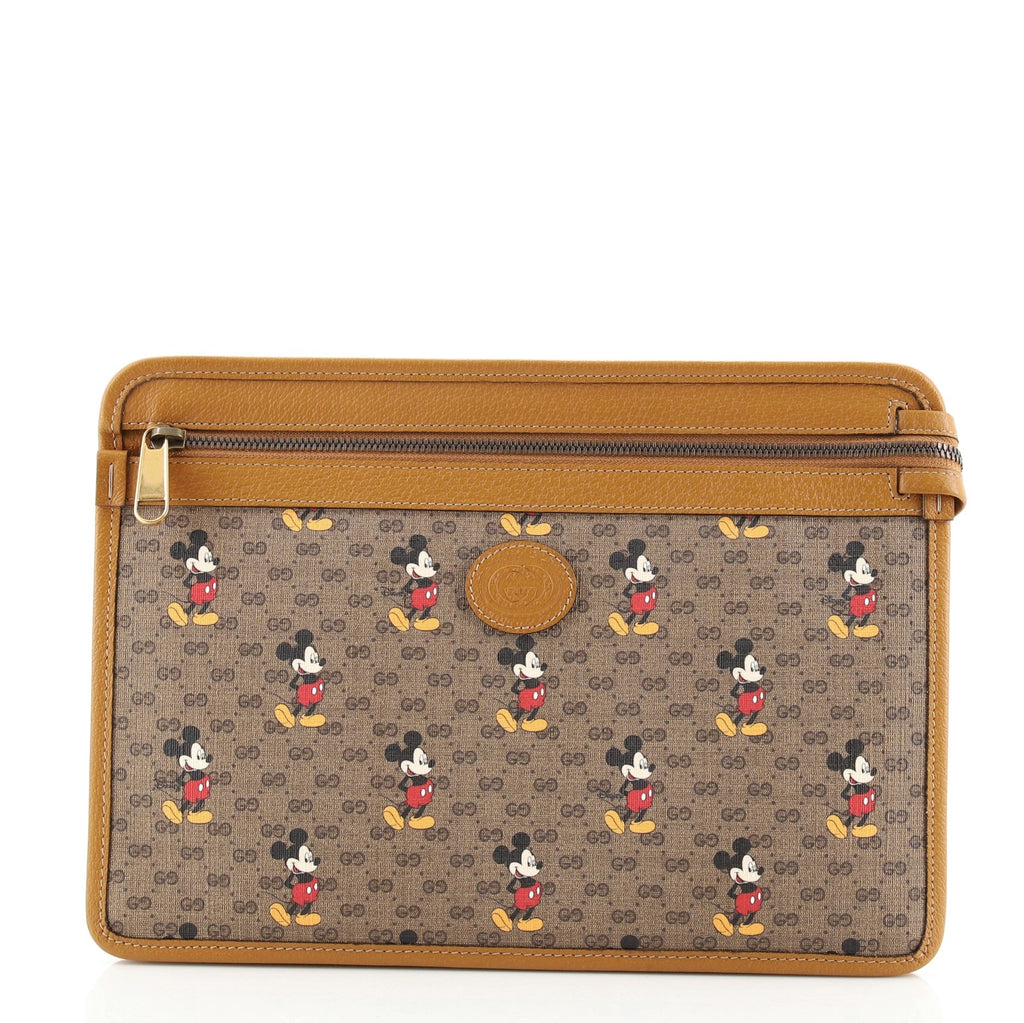 Disney Mickey Mouse Front Zip Pouch Printed Mini GG Coated Canvas