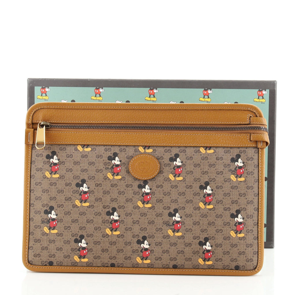 Disney Mickey Mouse Front Zip Pouch Printed Mini GG Coated Canvas