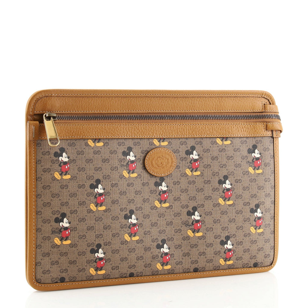 Disney Mickey Mouse Front Zip Pouch Printed Mini GG Coated Canvas