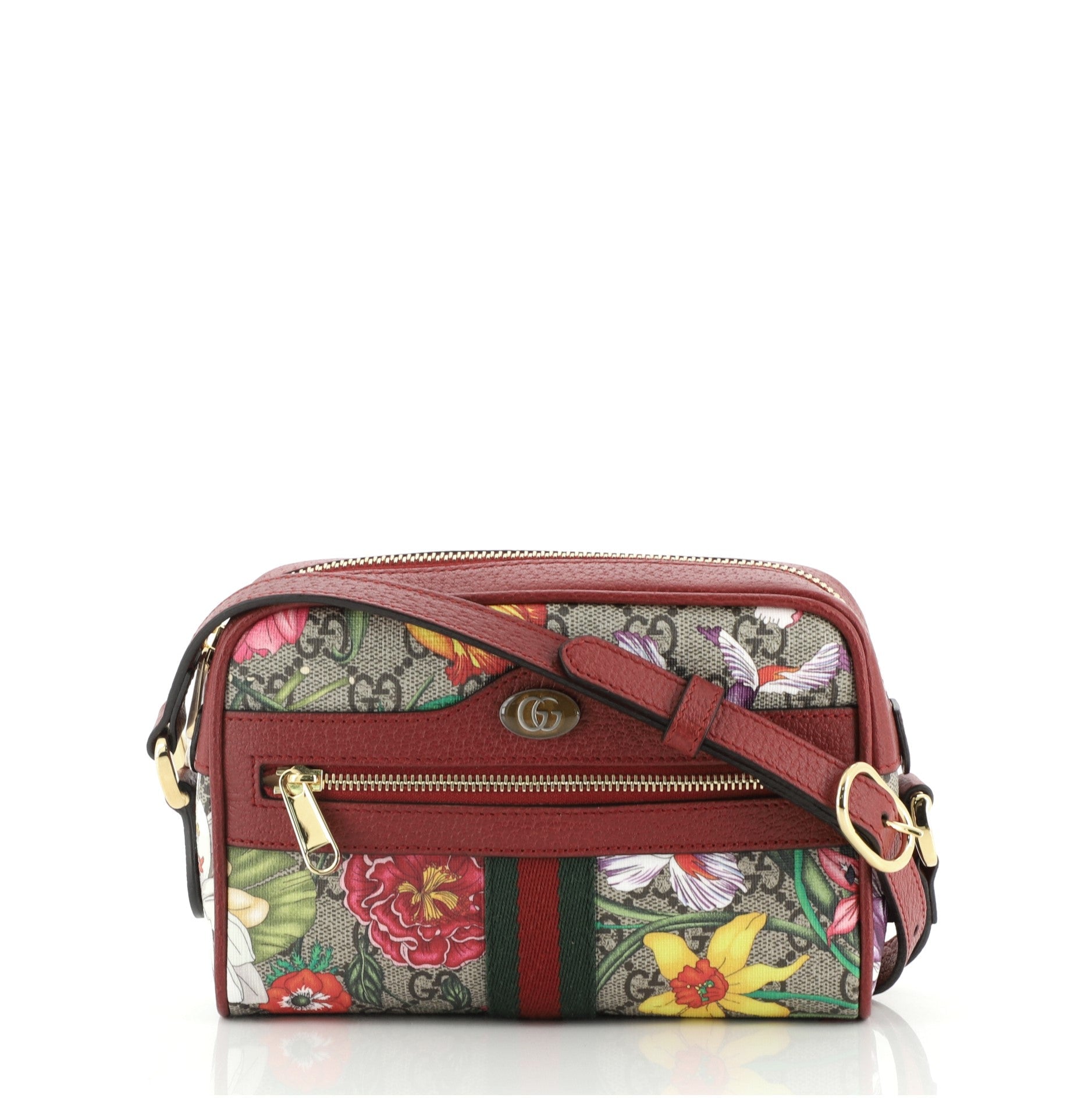 Ophidia Shoulder Bag Flora GG Coated Canvas Mini