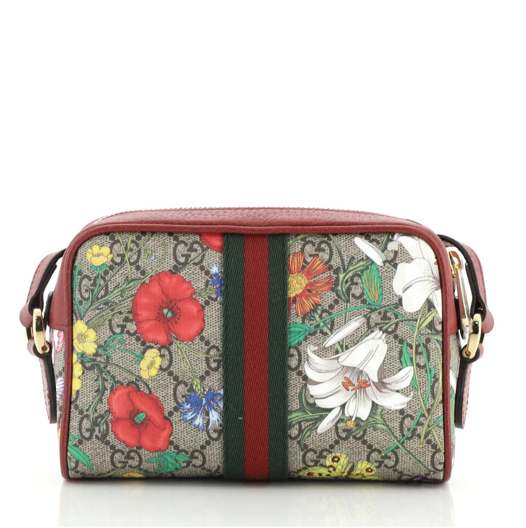 Ophidia Shoulder Bag Flora GG Coated Canvas Mini