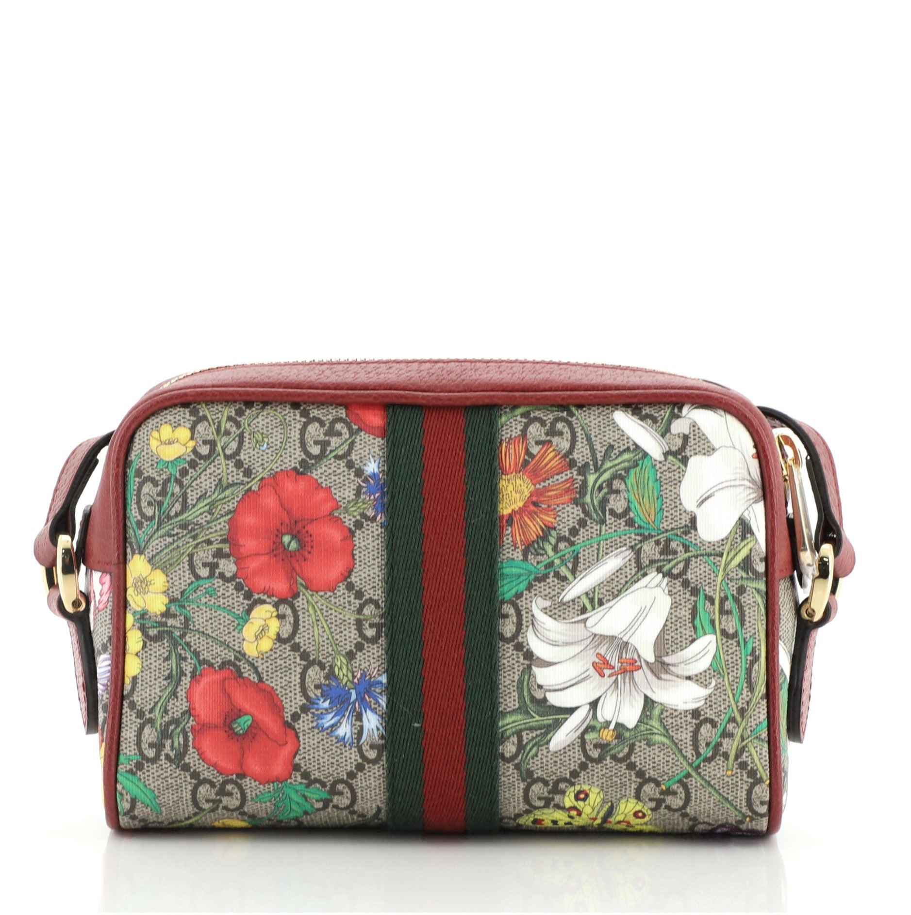 Ophidia Shoulder Bag Flora GG Coated Canvas Mini