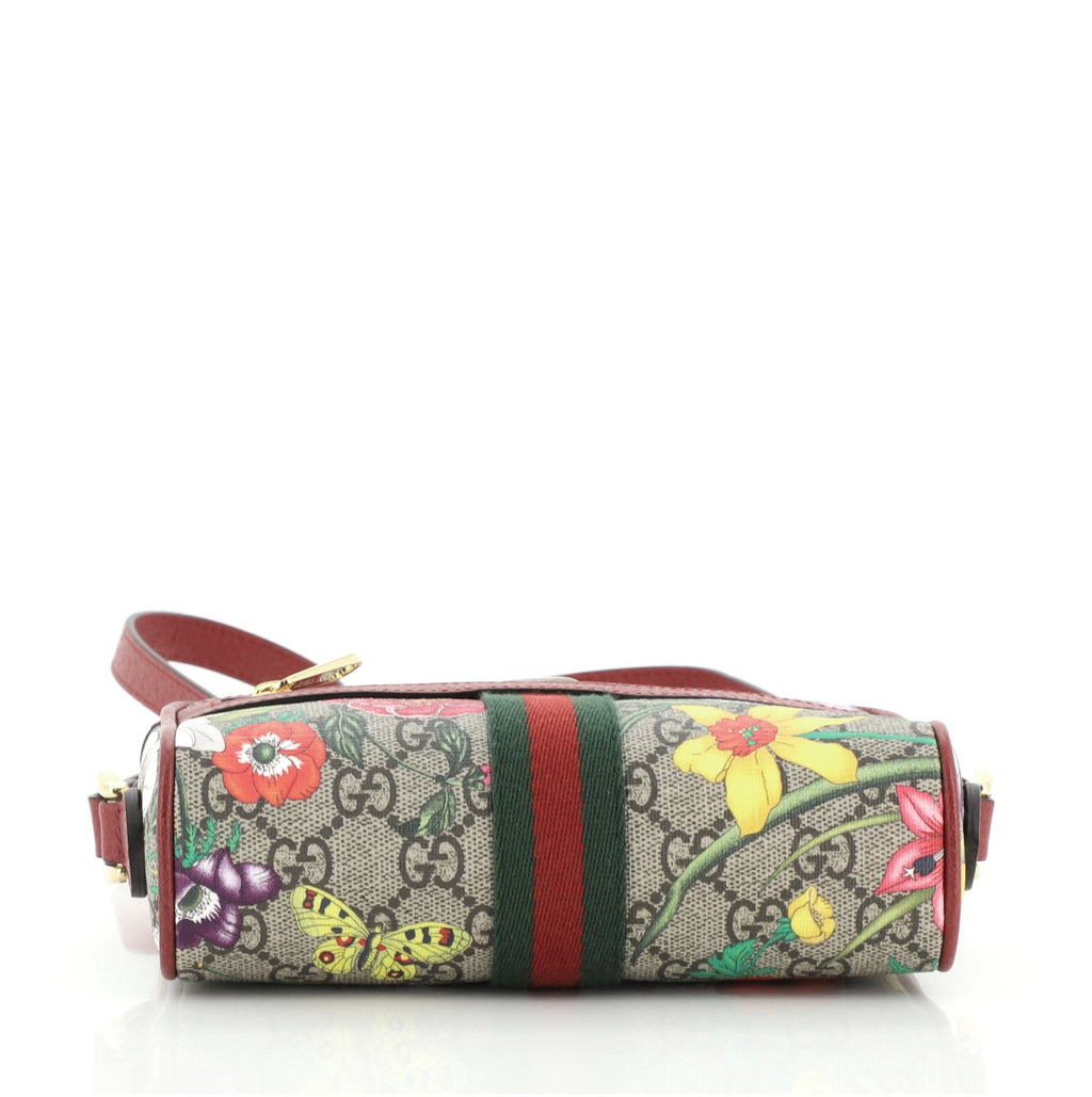 Ophidia Shoulder Bag Flora GG Coated Canvas Mini