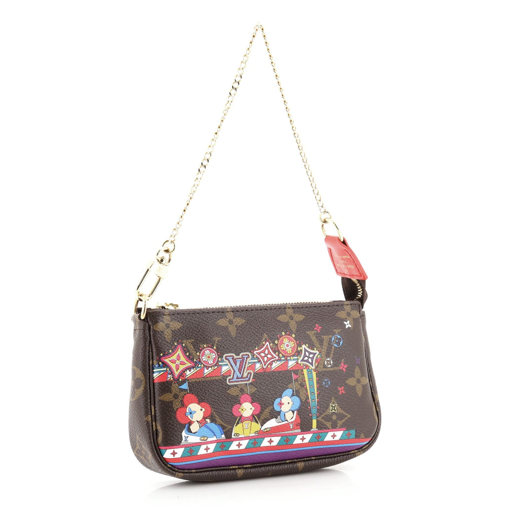 Pochette Accessoires Limited Edition Vivienne Xmas Monogram Canvas Mini