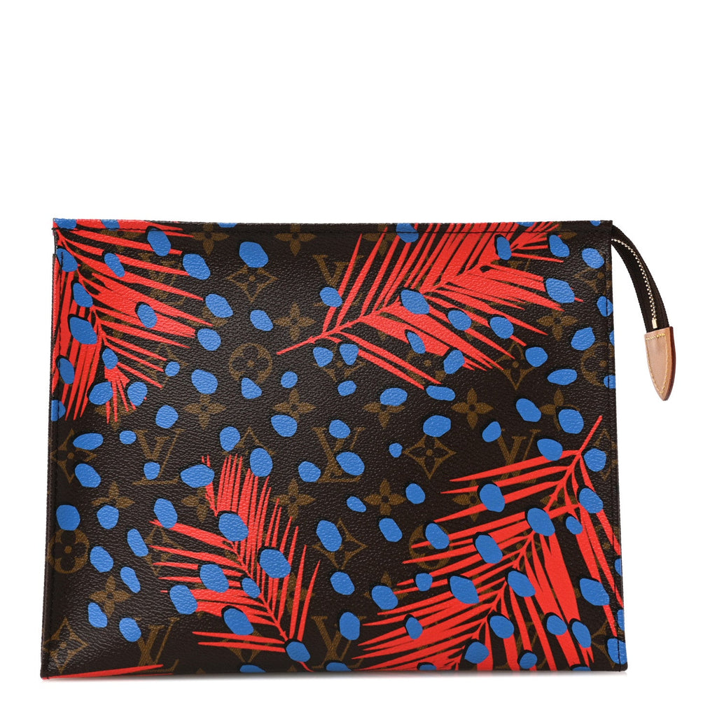 Monogram Jungle Dots Toiletry Pouch 26 Coquelicot Denim