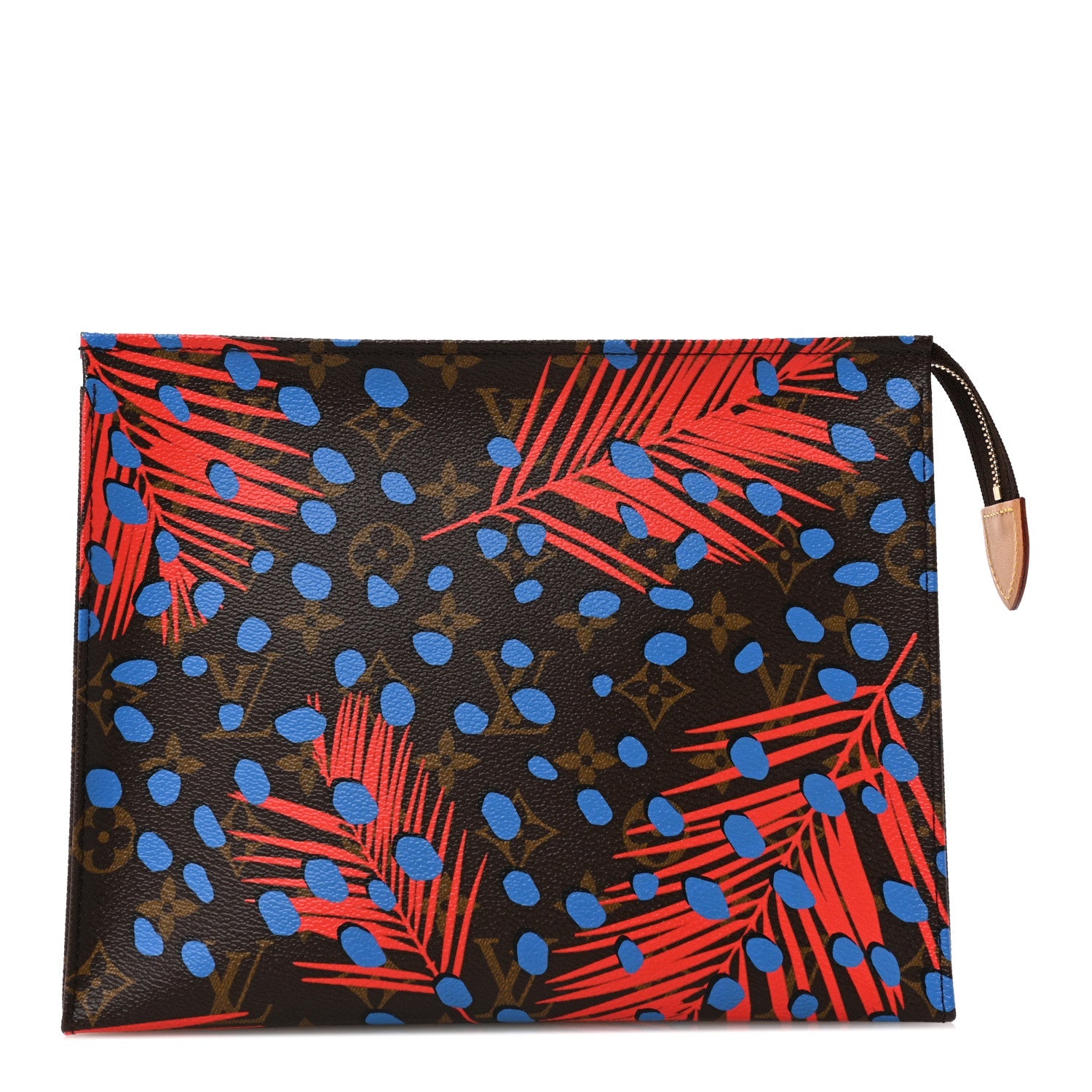 Monogram Jungle Dots Toiletry Pouch 26 Coquelicot Denim