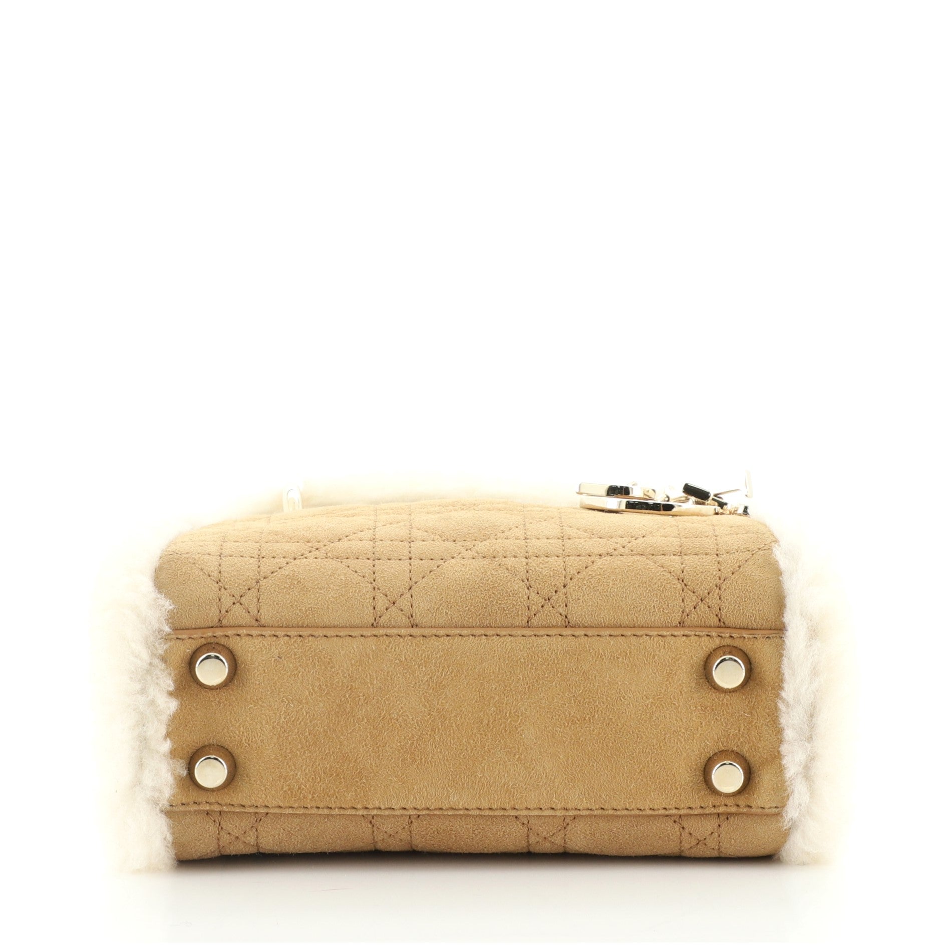 Lady Dior Chain Bag Cannage Quilt Shearling Mini