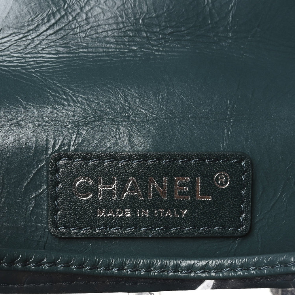 Crumpled Calfskin PVC Quilted Backpack Green