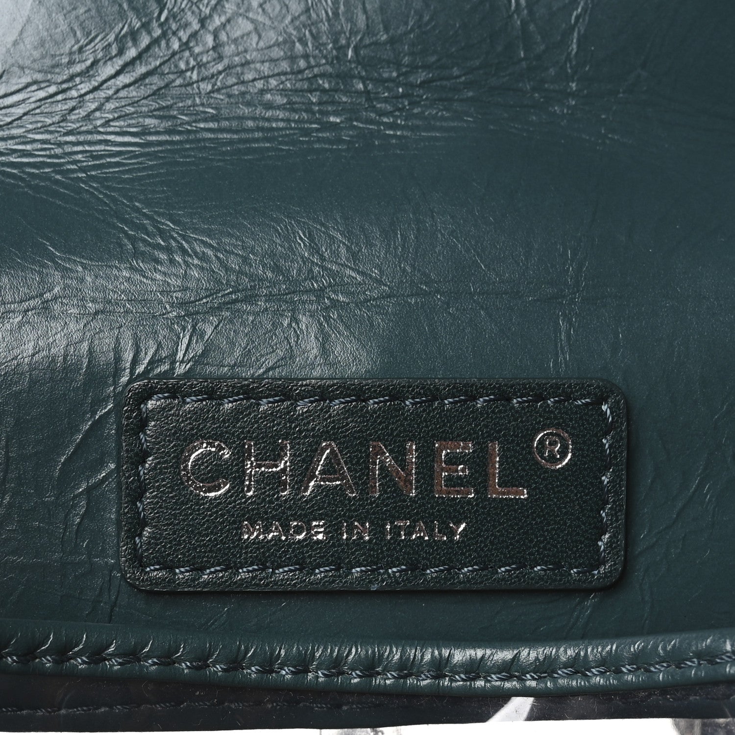Crumpled Calfskin PVC Quilted Backpack Green