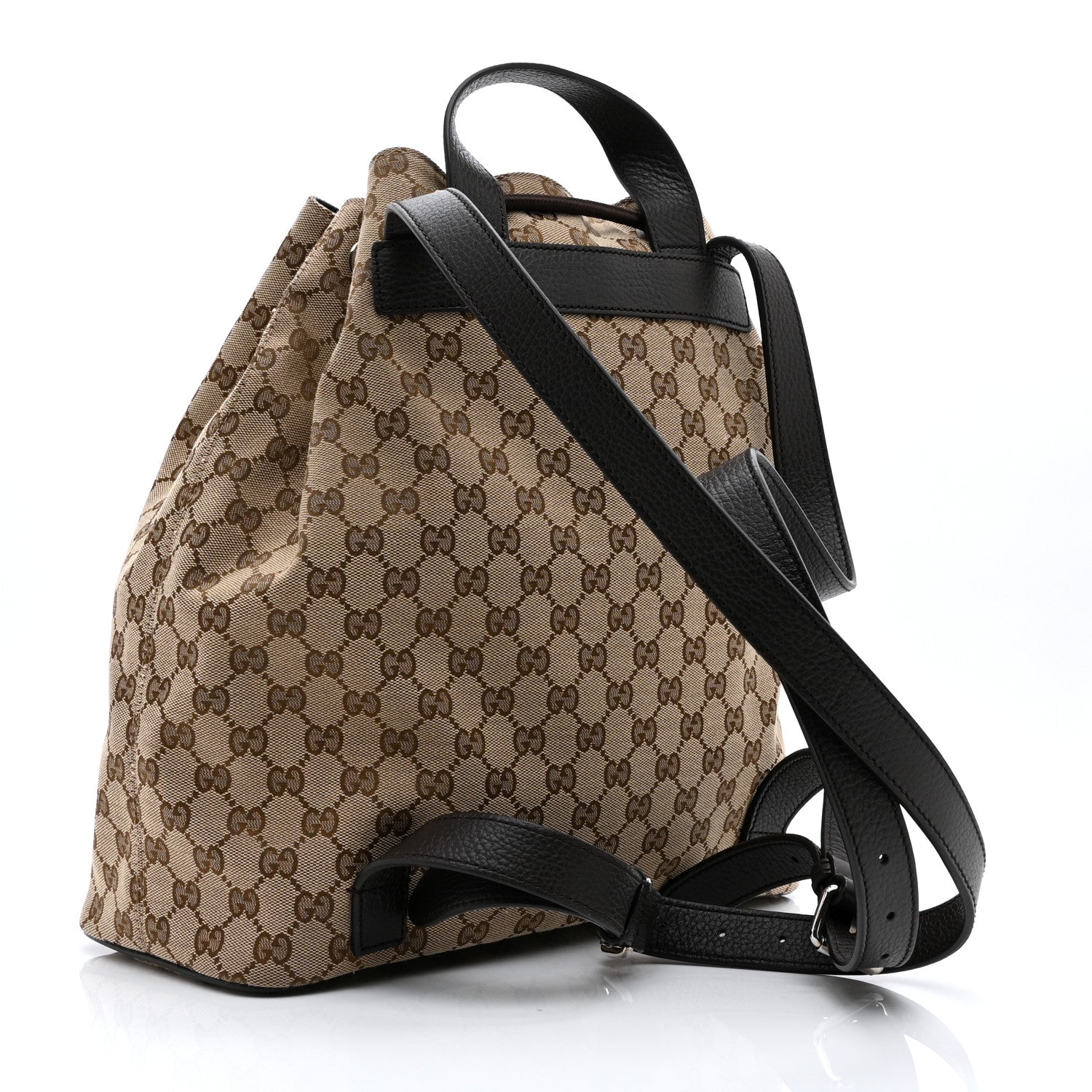 Monogram Dollar Calfskin O Drawstring Backpack Beige Ebony Testa di Moro Dark Chocolate