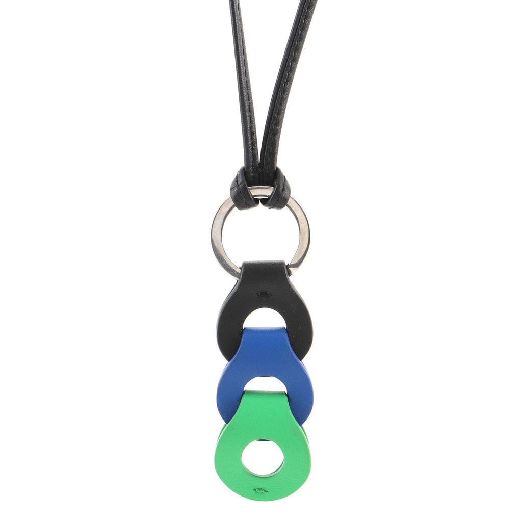 Chain Link Necklace Leather