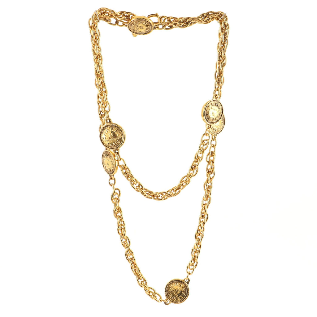Coin Long Necklace Metal