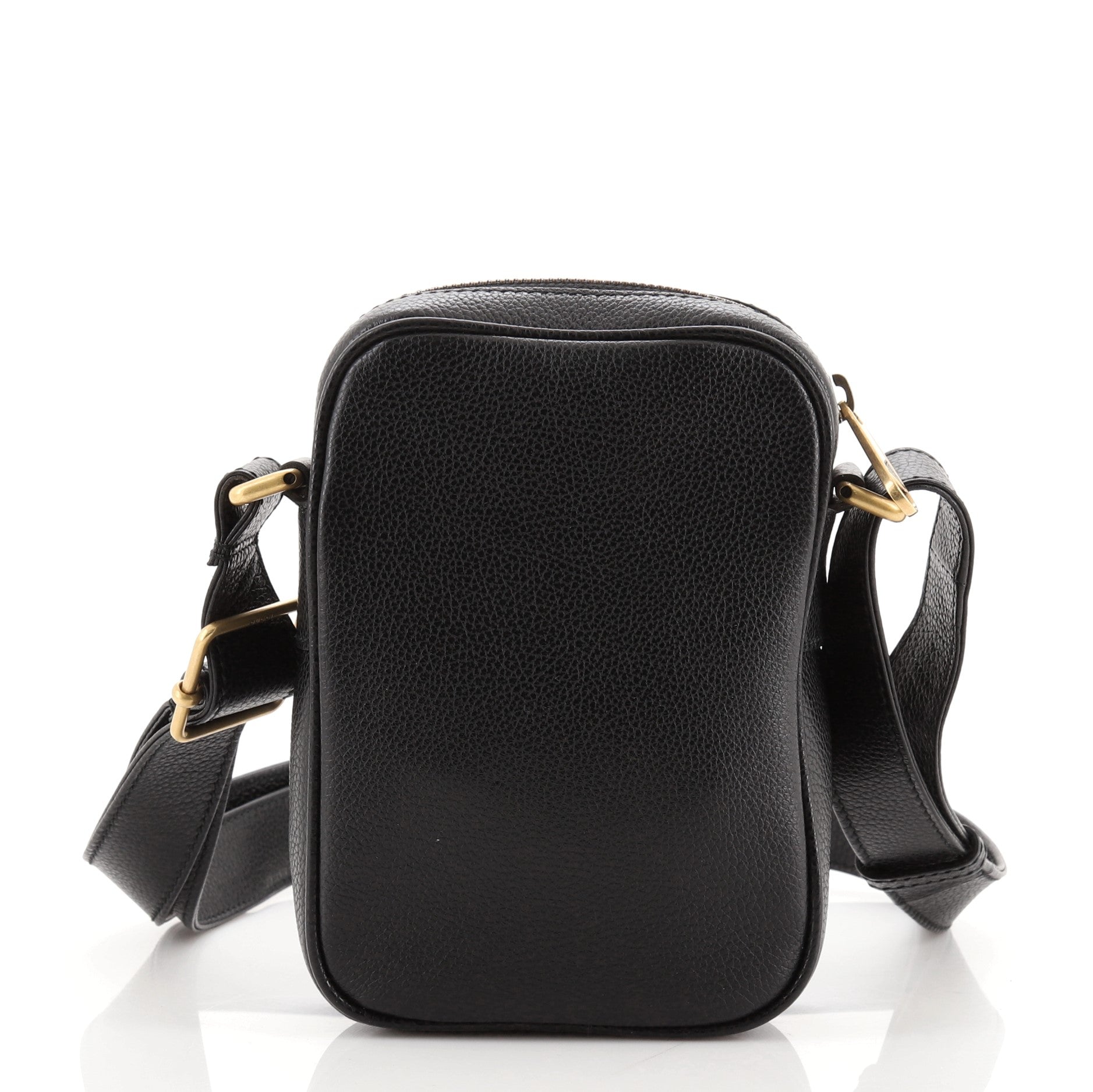 Logo Zip Messenger Bag Printed Leather Mini